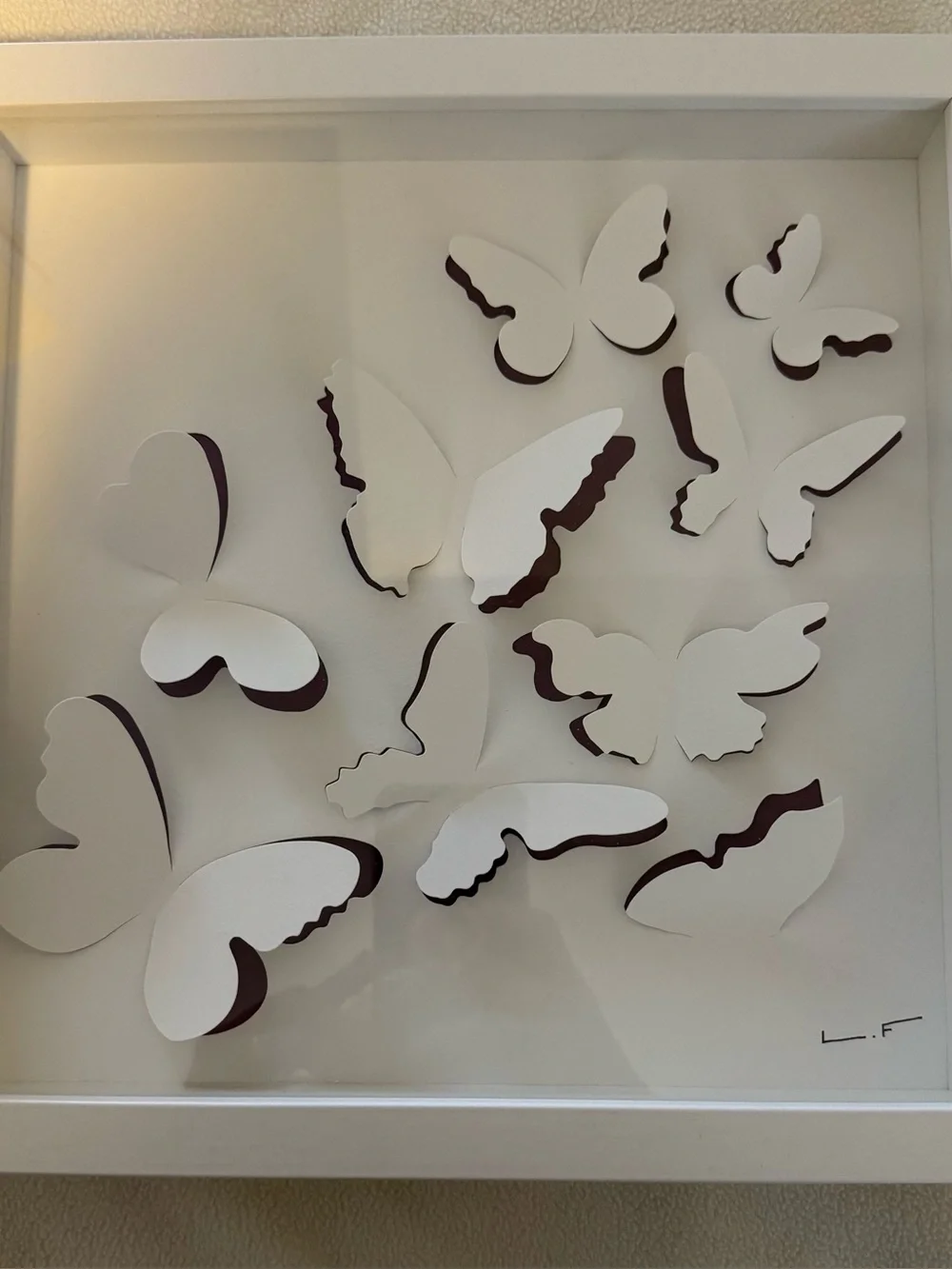 3D Butterfly Wall Art Shadow Box by Lola Fraser Purple & White IKEA OLUNDA